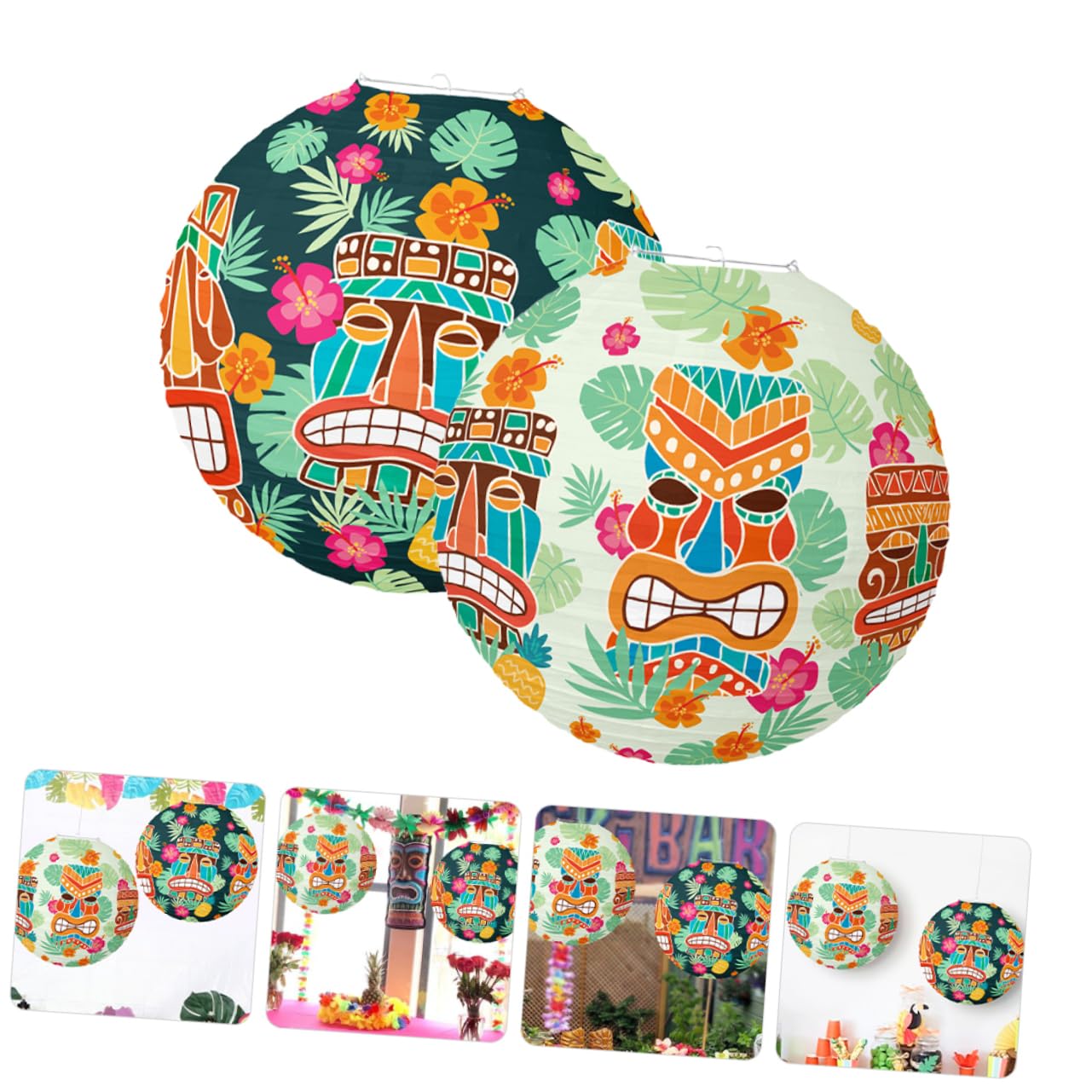 DOITOOL 3 Sätze Hawaiianische Partydekorationen Sternenpapier Couplet Lüfter Chinesisches Neujahr Deko Hawaii Party Dekoration Laterne Tropische Partydekorationen Eisendraht 2 Stück * 3
