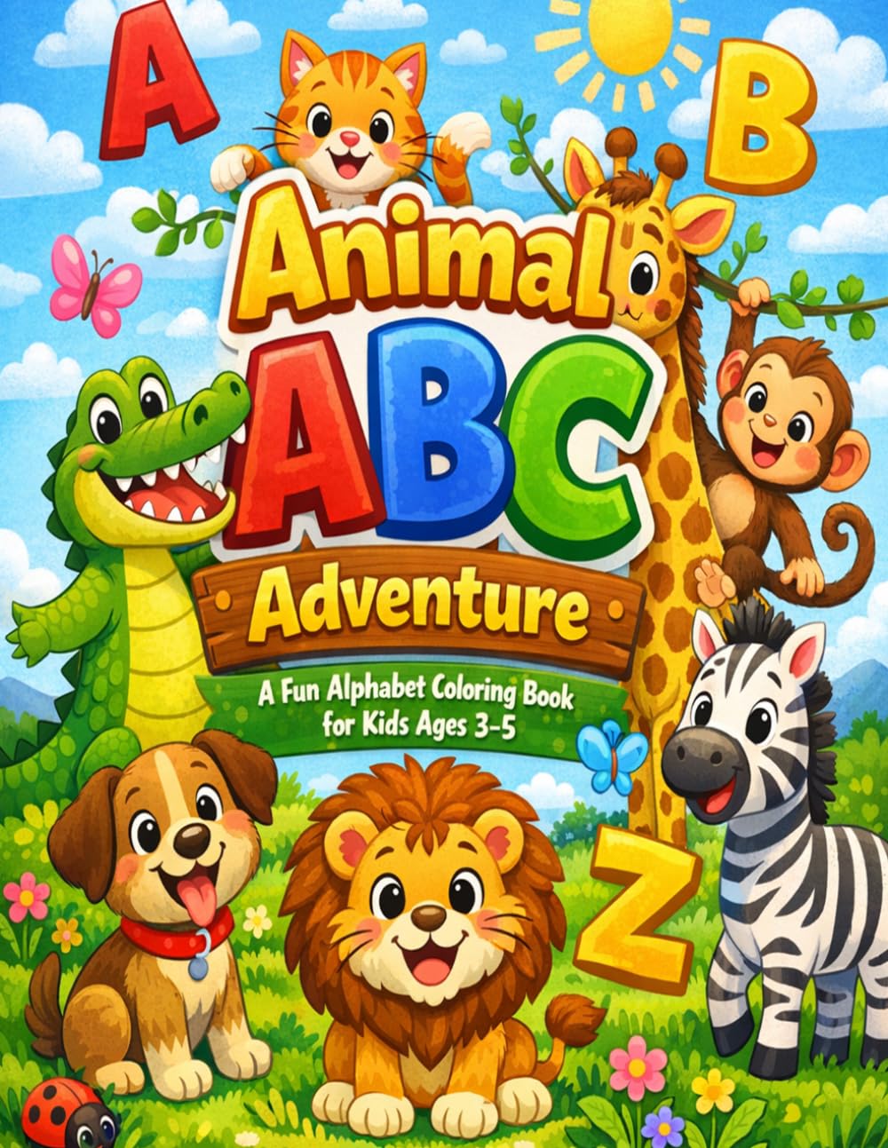 Animal ABC Adventure: A Fun Alphabet Coloring Book for Kids Ages 3–5