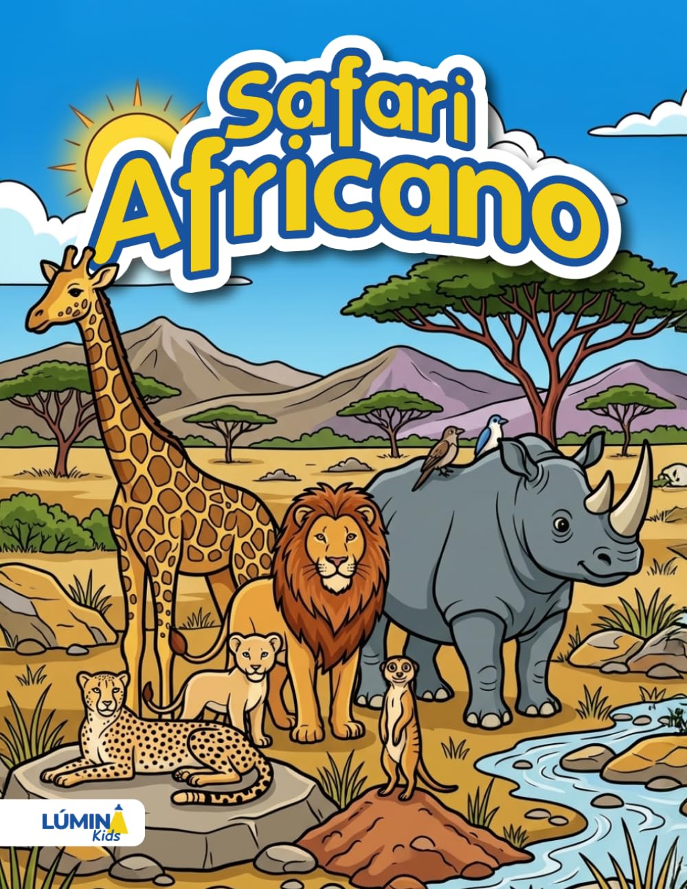 Libro Para Colorear de Animales Safari Africano: Animales de África para colorear para niños de 4 a 8 años (Colección LÚMINA Reino Animal)