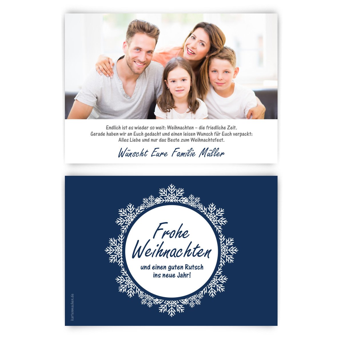Weihnachtskarten (50 Stück) Familie Privat Grußkarten Weihnachten - gefrorene Kugel
