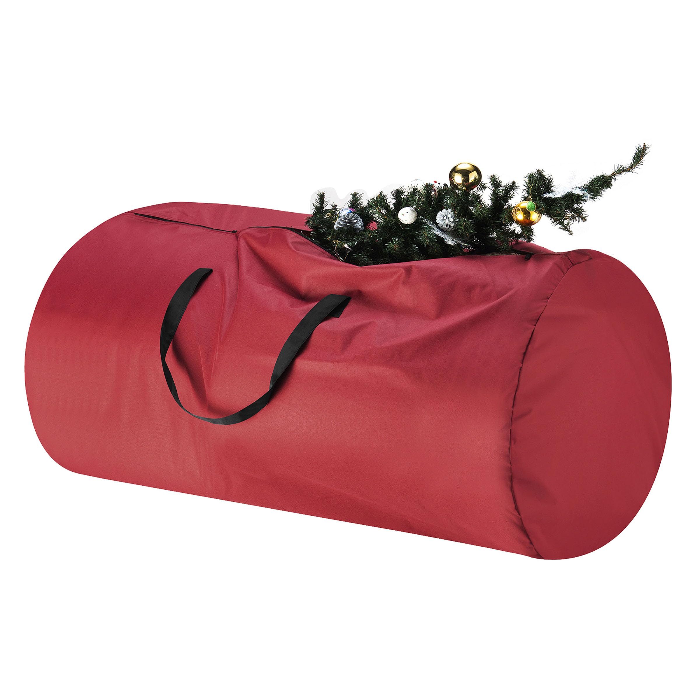 Christmas Tree Storage Bag - Oxford Canvas Holder with Zipper and Handle for 12-Foot Artificial Tree, Garlands, or Inflatables by Tiny Tim Totes (Red)