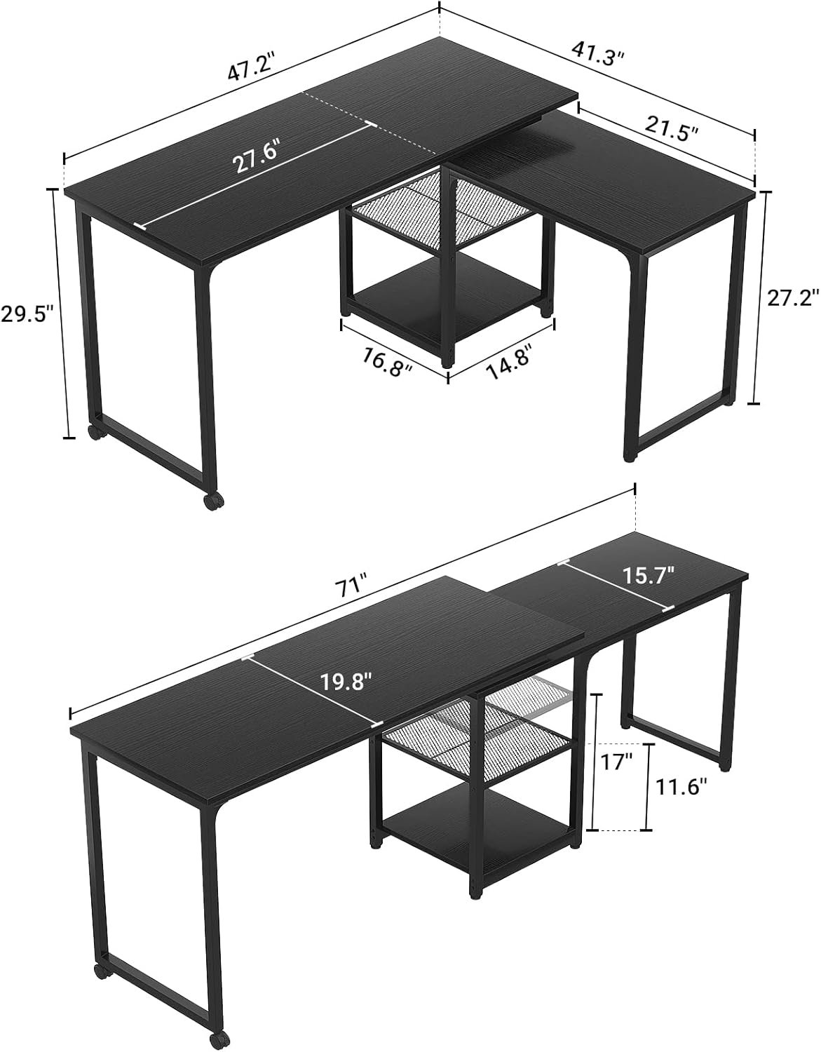 Buy Armocity 360° Rotating Desk, LShaped Desk Online at Lowest Price
