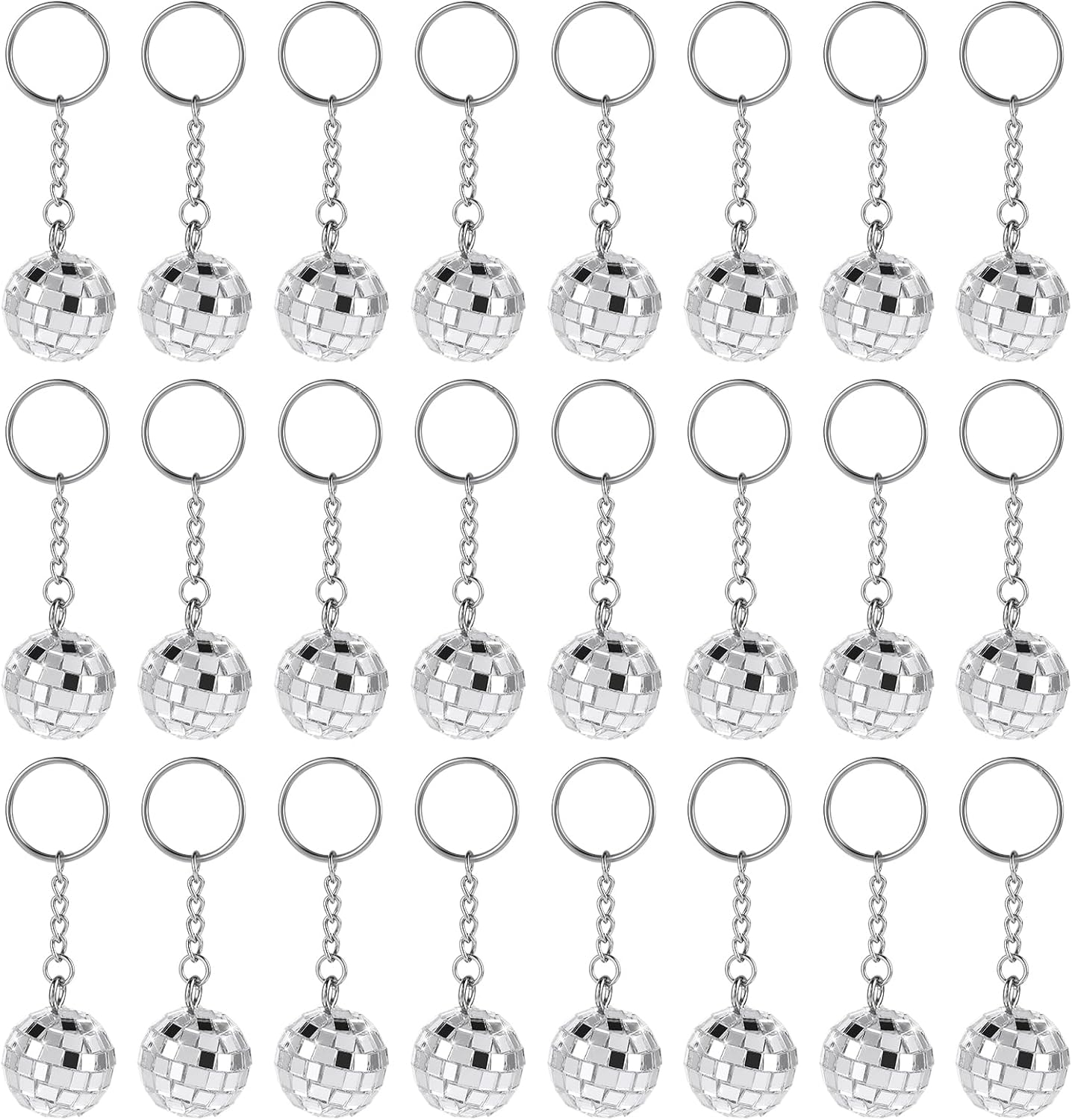 Mirror Disco Ball Keychain, 24 Pcs Mini Disco Ball Party