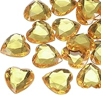 Vista 50 de MECCANIXITY 20 piezas de diamantes de imitación acrílicos de corazón de 0.98 pulgadas (0.984 in) con parte trasera plana, gemas de plástico