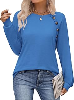 Womens Long Sleeve Tshirts Casual Tunic Tops Work Fashion Cute Sweaters Fall Outfits 2026 Dressy Blouse