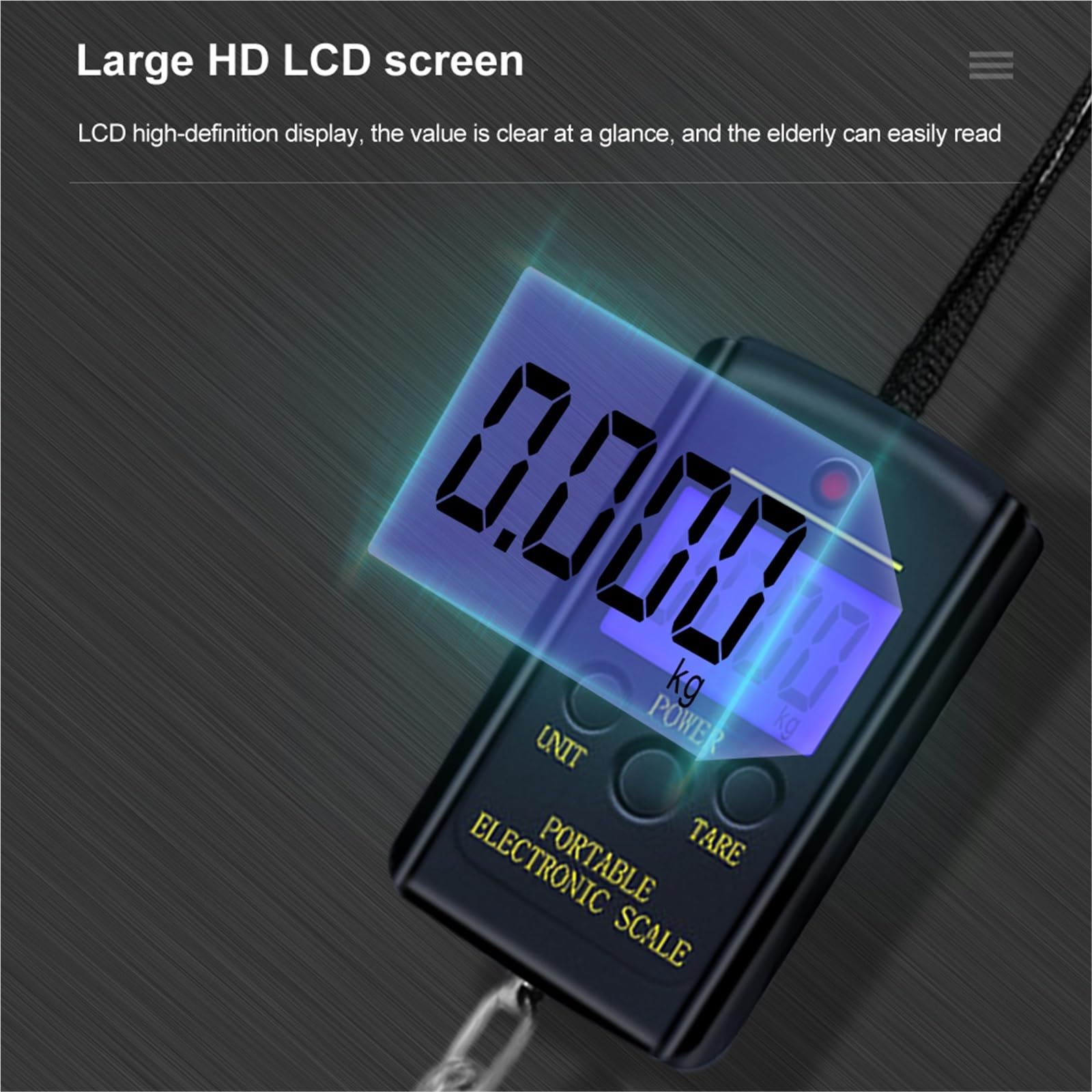 Bilancia per bagagli, Bilancia digitale portatile da 5 pezzi, 40 kg/10 g, elettronica, con gancio appeso, for pesca e bagagli,per valigia da viaggio