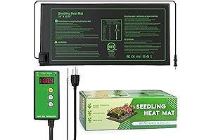 SEEDLING HEAT MAT AND THERMOSTAT CONTROLLER COMBO SET 10"X20.75" Acclimat Temperature