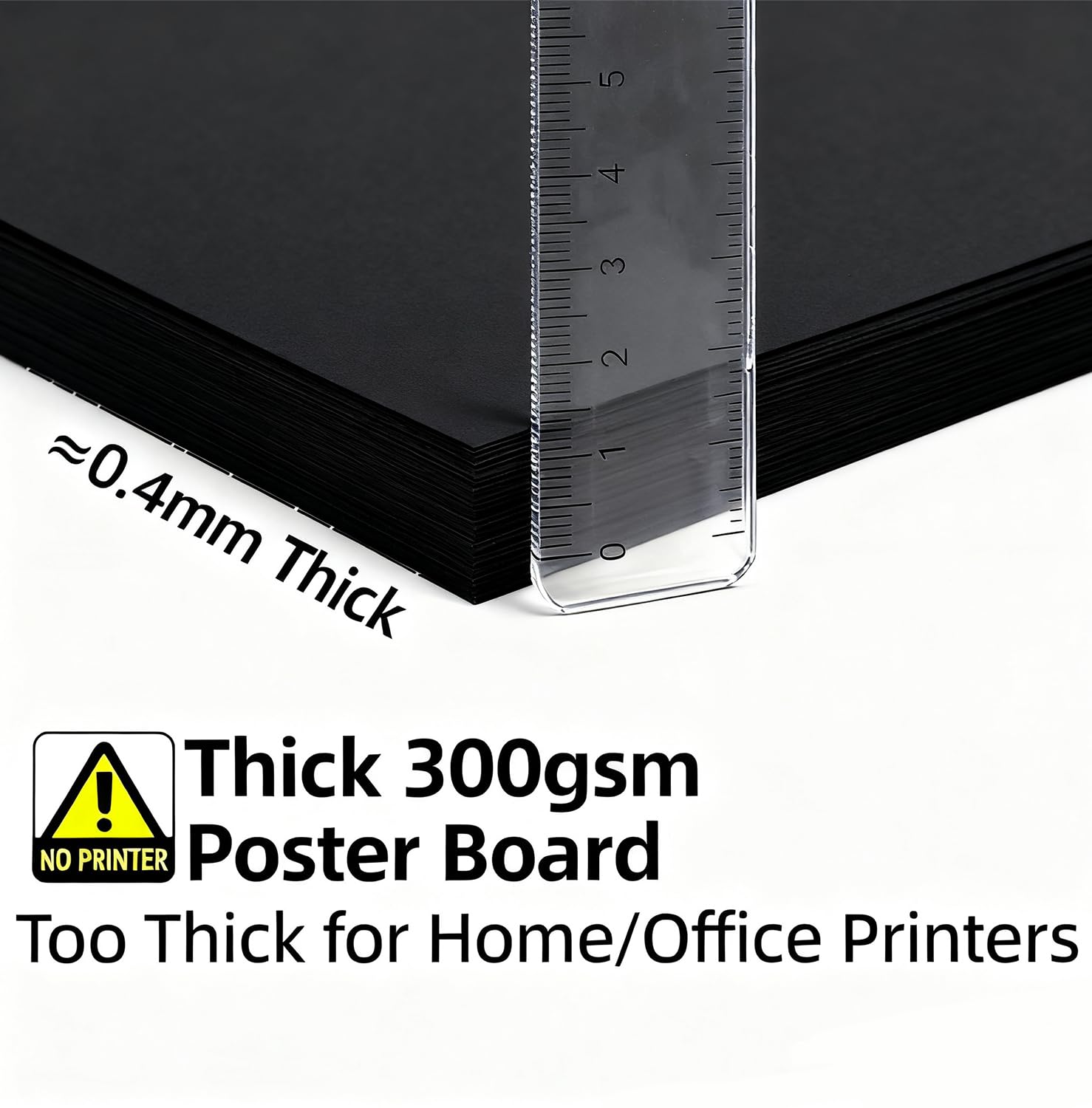 Paquete de 30 tableros negros A3 para pósteres, cartulina gruesa y pesada de 300 g/m², hojas de papel duro resistentes para carteles, proyectos escolares, exhibición de arte y respaldo de fotos, no