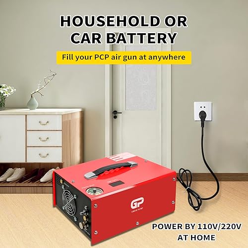 Miniatura 5 de TUXING Compresor de aire PCP, 4500Psi30Mpa300Bar compresor de pistola de aire portátil pequeño sin aceite, rifle PCP de alta presión, pistola y