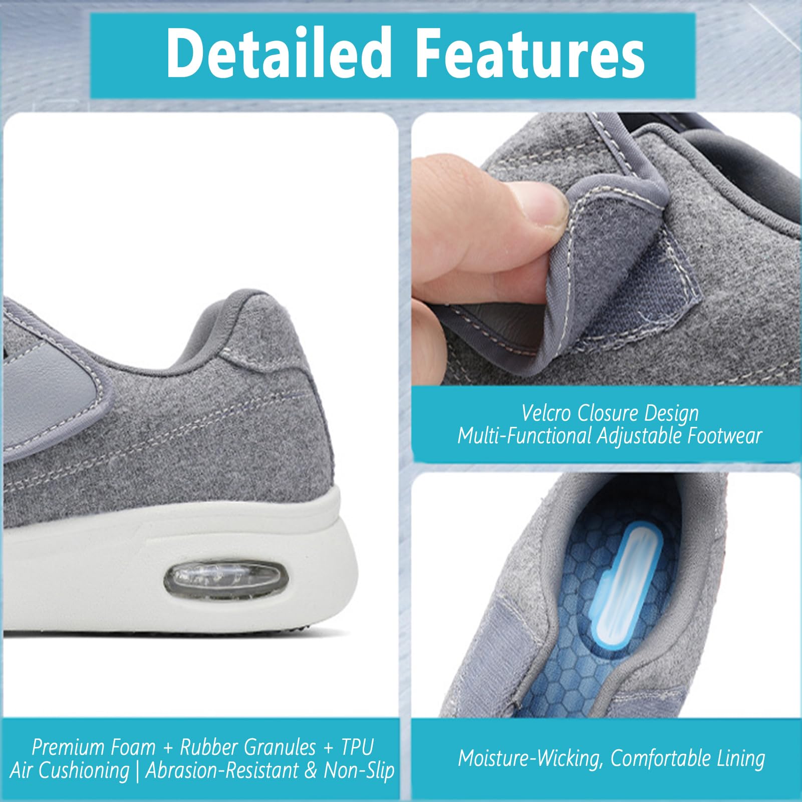 Calzature Diabetici Uomo Donna Calzatur Ortopediche Riabilitative Scarpe Alluce Valgo Calzature Casual Traspiranti Ciabatte Estive Anziani con Piedi Artritici Extra Larghe Antiscivolo