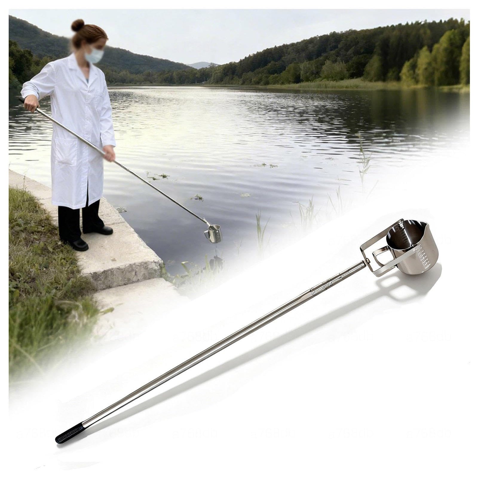 Dispositivo Telescópico para Muestrear la Calidad del Agua Con Graduación Interior y Exterior Sistema De Cucharón De Muestreo De Agua,Style1-1000ml/3.6–9.8ft