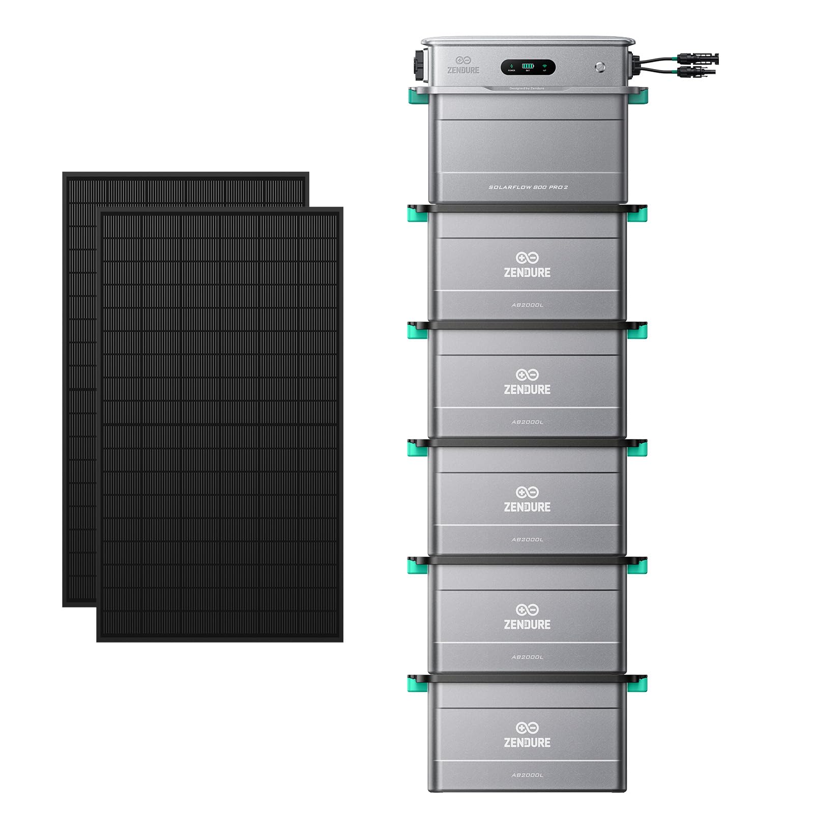 Zendure SF800 Pro 2 Balkonkraftwerk + 5 AB2000L Akkus + 2 515W Solarpanels