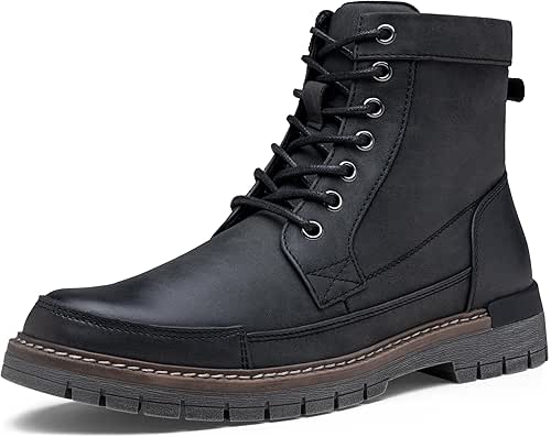 Jousen Mens Boots Casual Motorcycle Boot for Men Chukka Zipper