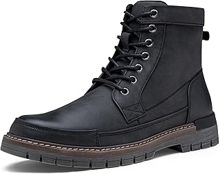 Jousen Mens Boots Casual Motorcycle Boot for Men Chukka Zipper Combat Botas Para Hombre Fashion