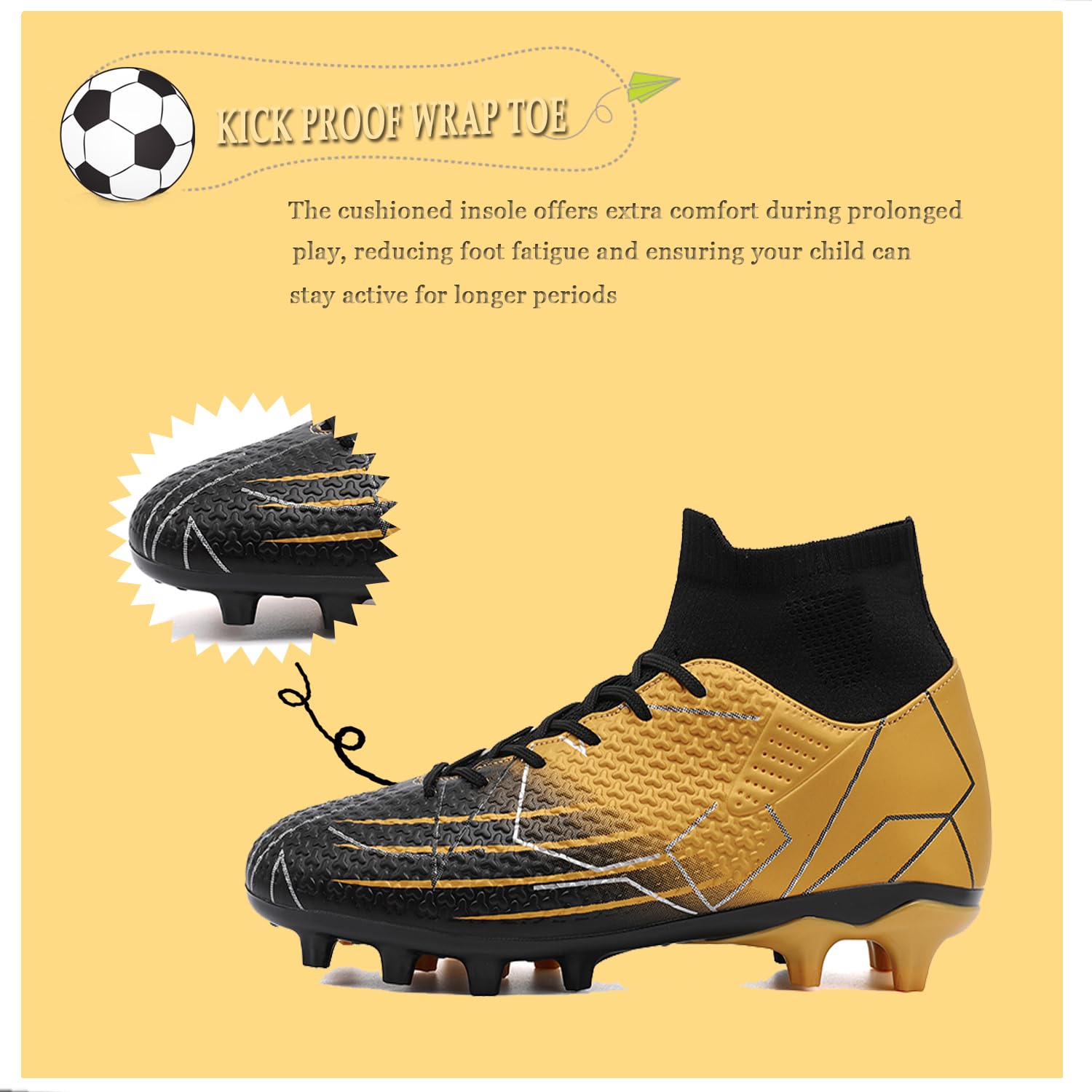 Scarpe da calcio per ragazzi Scarpe da calcio per bambini e ragazze scarpe da ginnastica per attività all'aperto antiscivolo allenamento professionale scarpe da calcio per adolescenti scarpe