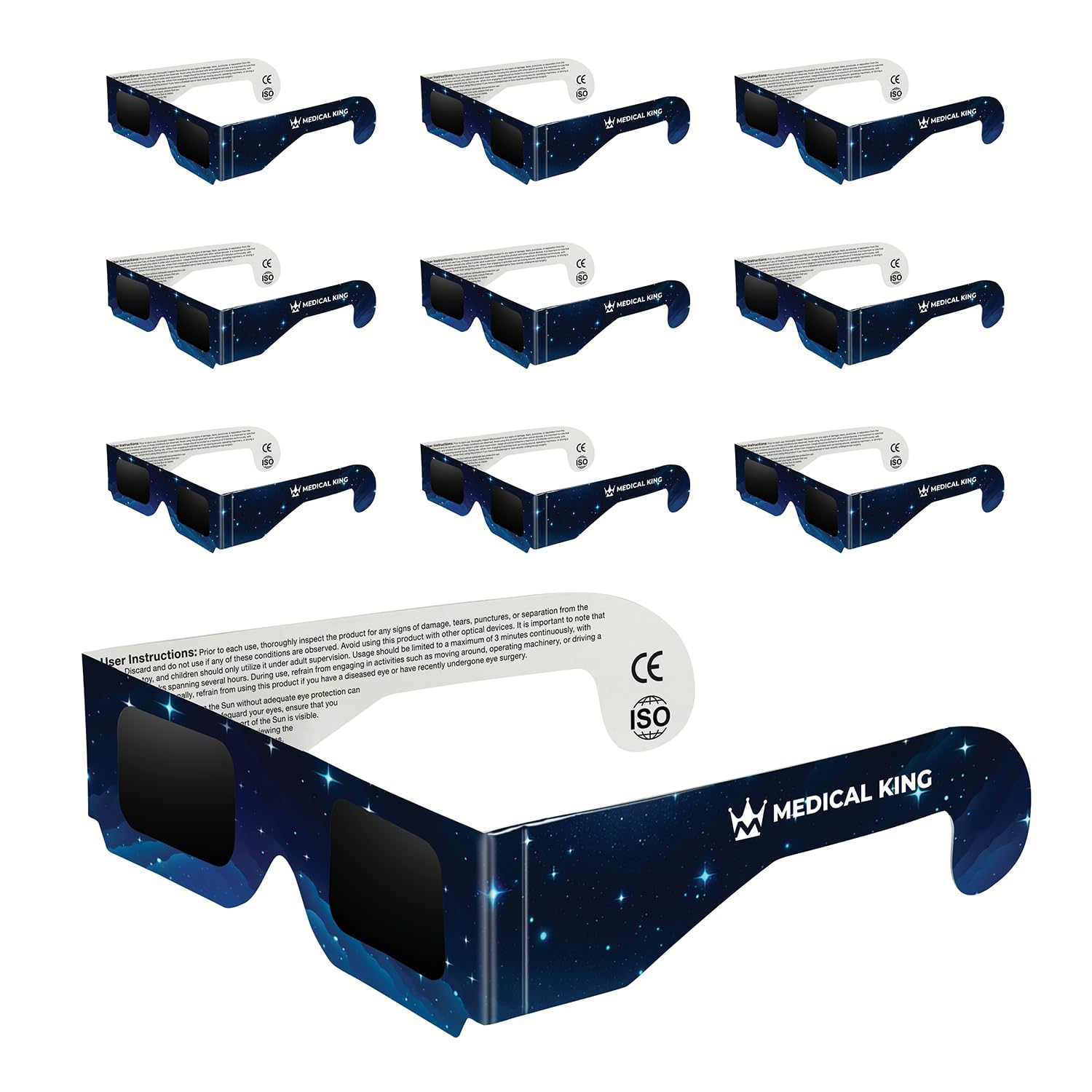 Medical king Solar Eclipse Glasses 2024 CE and ISO Certified Safe Shades for Direct Sun Viewing approvd 2024