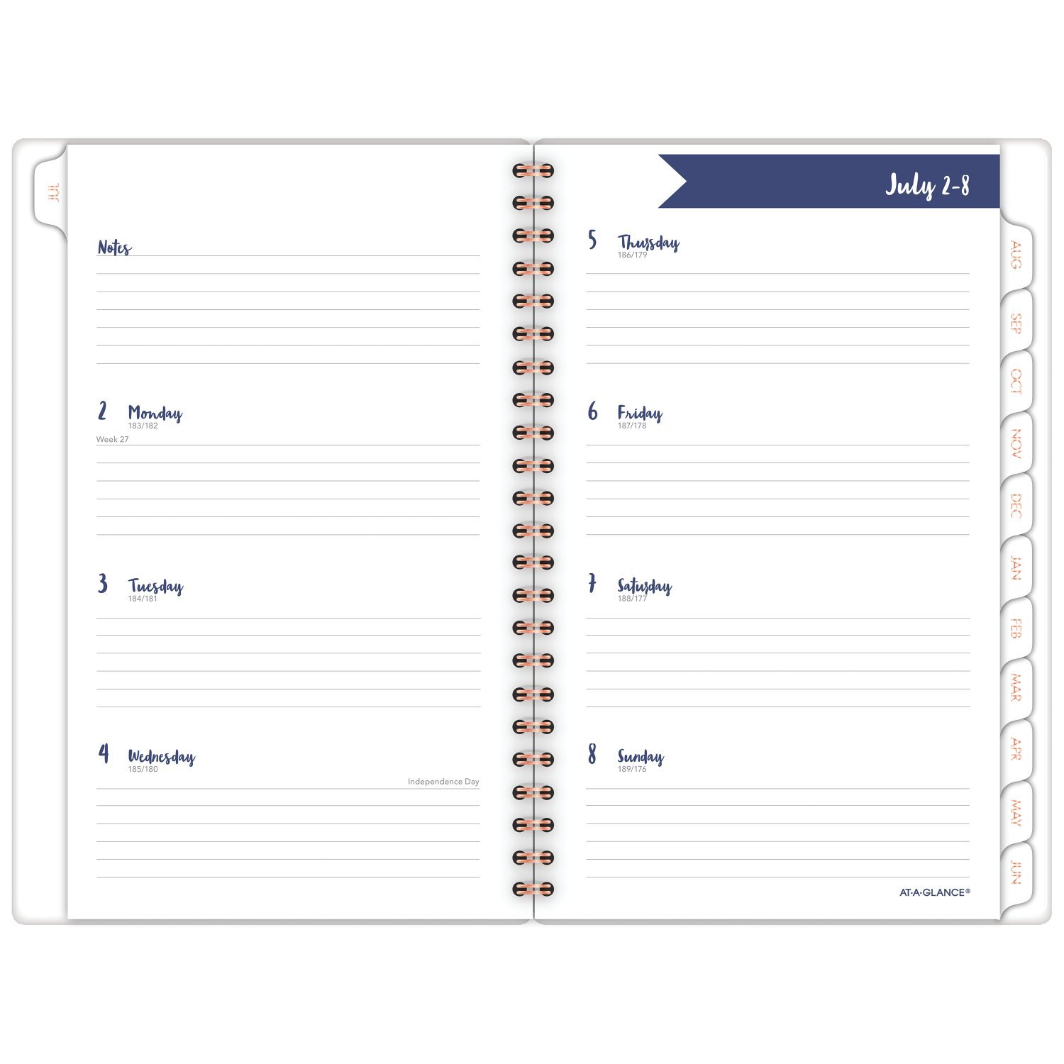 AT-A-GLANCE 2018-2019 Academic Year Weekly & Monthly Planner, Small, 4-7/8 x 8, Carousel Stripe (1112S-200A)