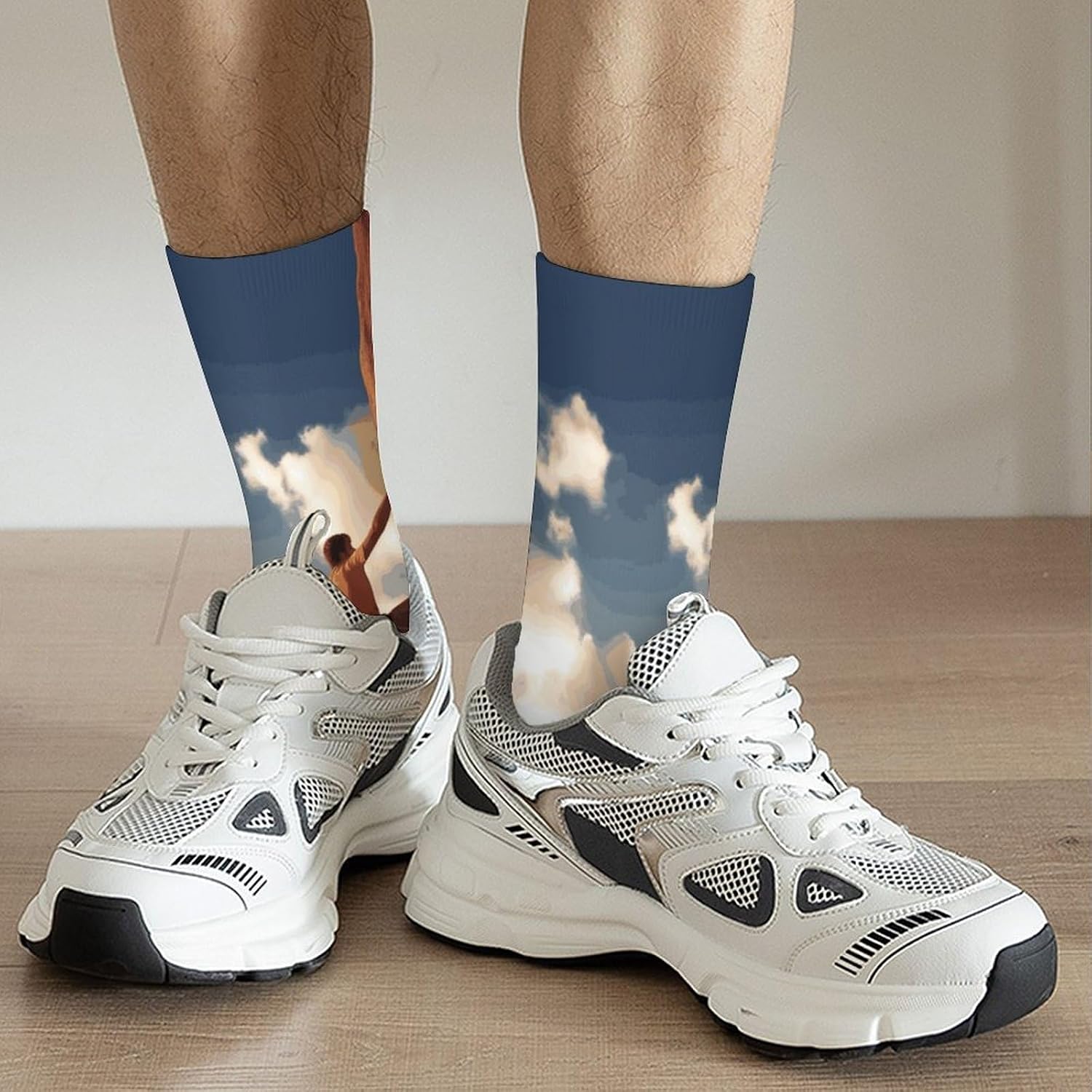 Mid-Calf Socks for Unisex, Casual Long Rock Climbing Sports Sock for Running, Elastic Crew Socks for Work