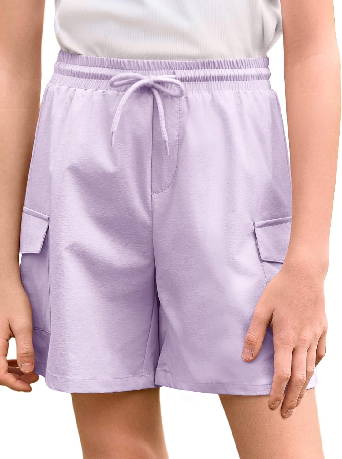 Haloumoning Boys Shorts Kids High Waisted Cargo Shorts Summer Casual Shorts with Pockets 5-14 Years