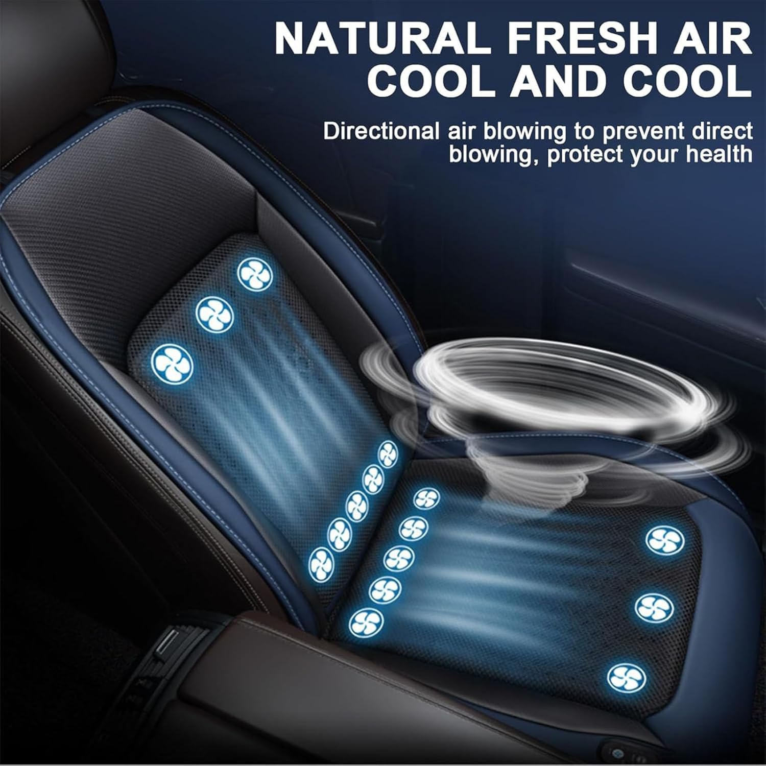 Cuscino Rinfrescante Per Sedile Auto Icyseat,Coprisedile Ventilato E Massaggiante 24 Ventole,3 Velocità Con Avvio Arresto Automatico,Compatibilità Universale Auto,Suv Camion(Black (24 fans) 24v)