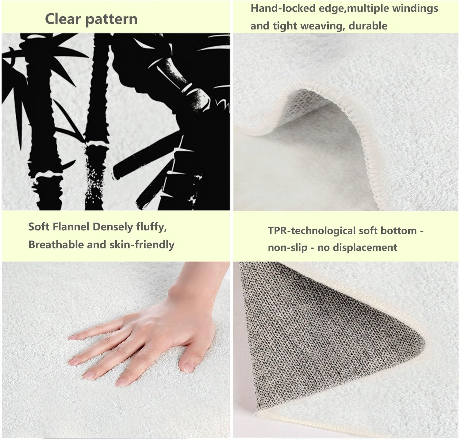 Tapis de Salon 80x150 cm Peinture L'Encre Samouraï Japonais, Tapis Lavable en Machine et Antidérapant - Moquette à Poil Ras Doux pour Chambre et Bureau - Blanc