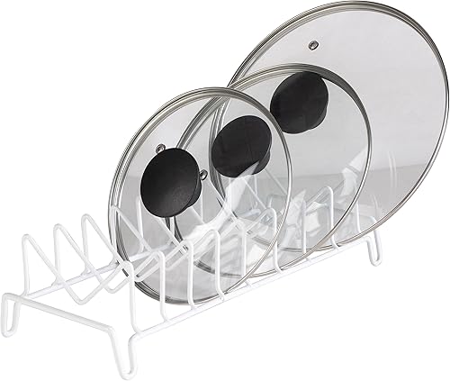 Kitchen Details Organizador de tapa y placa de 8 secciones De pie libre Soporte para ollas sartenes y tablas de cortar Organización de despensa y