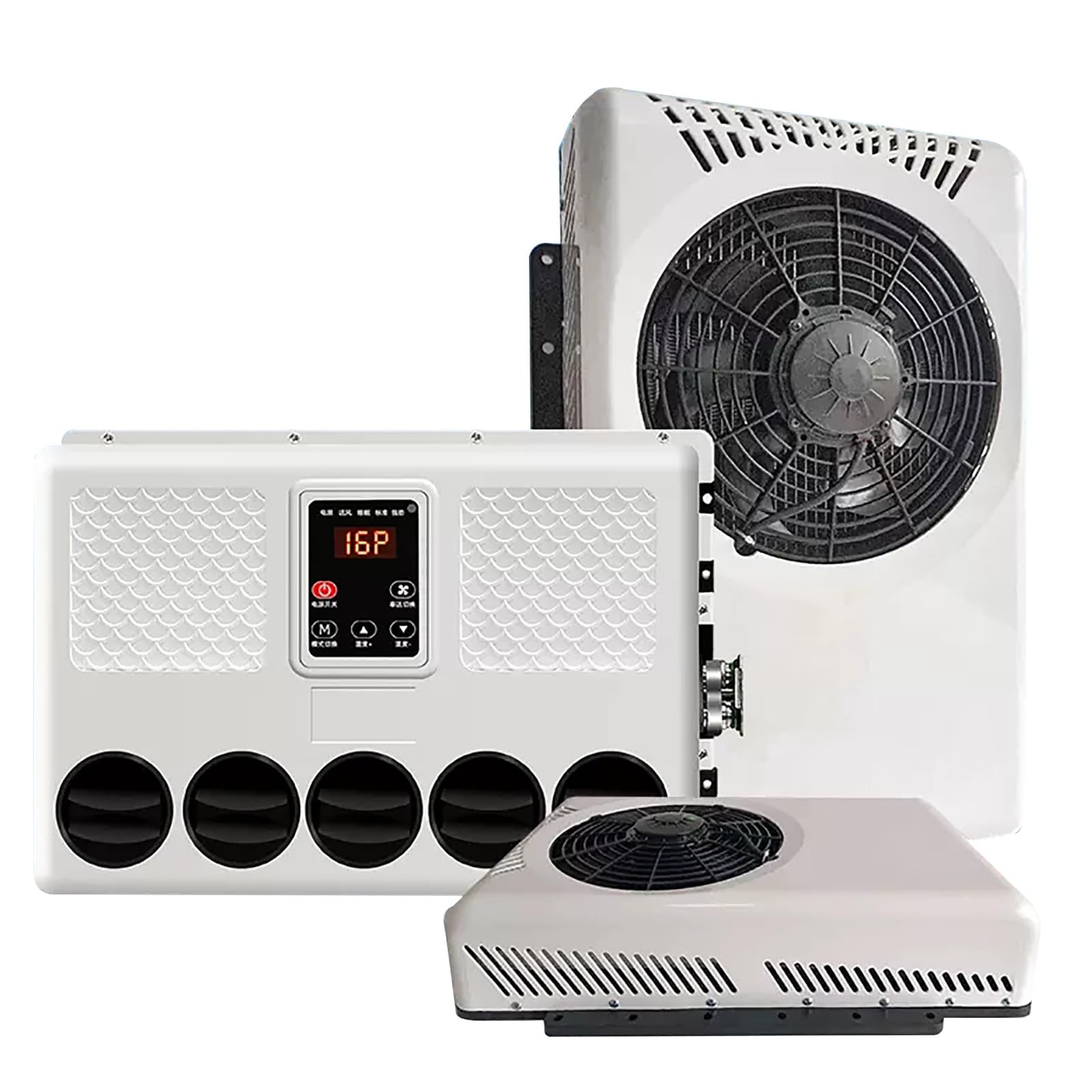 GTHTUHFD Portable Air Conditioner 12V, 8000Btu Cooling Unit, Ideal For Trucks, Rvs, Buses, And Campers, Two-Pack,Bianco