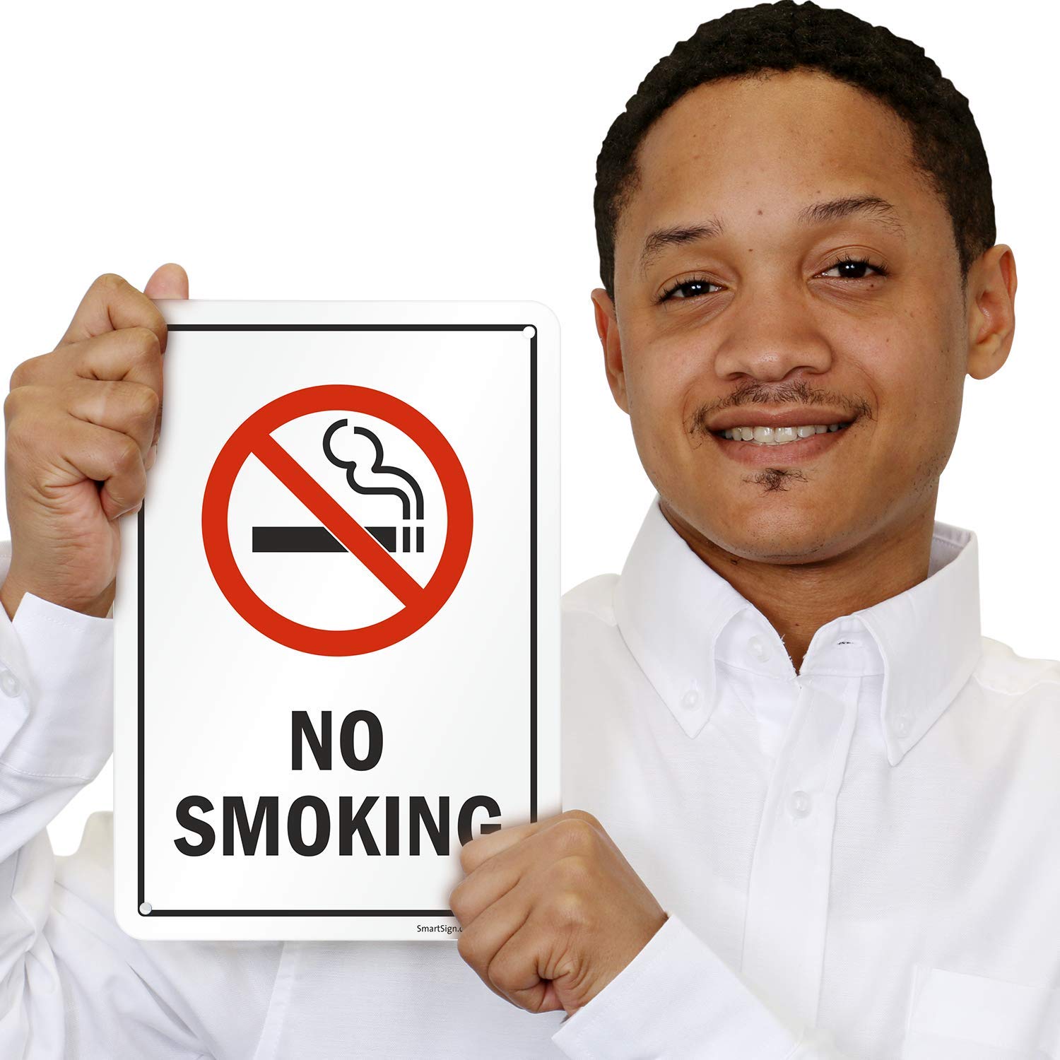 SmartSign "No Smoking" cartel | 7" x 10" aluminio (paquete de 4)