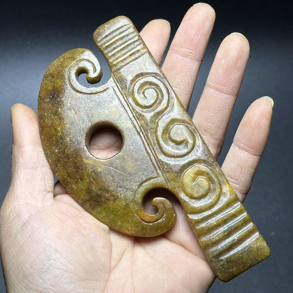 Collezione Antica Pietra di Giada Vecchi Oggetti Pendenti Ascia Ornamenti 2