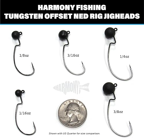 Miniatura 6 de Harmony Fishing - Jigheads de tungsteno sin malas hierbas (5 unidades)