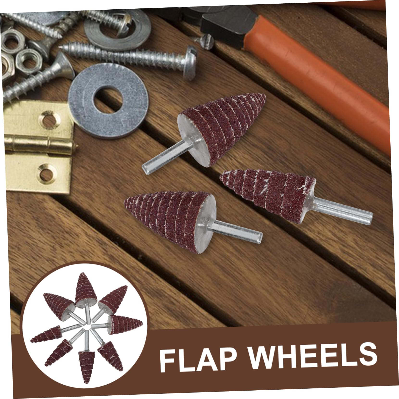 CIYODO Versatile Electric Grinding 8pcs Assorted Flap Wheels Sandpaper Grinding Heads