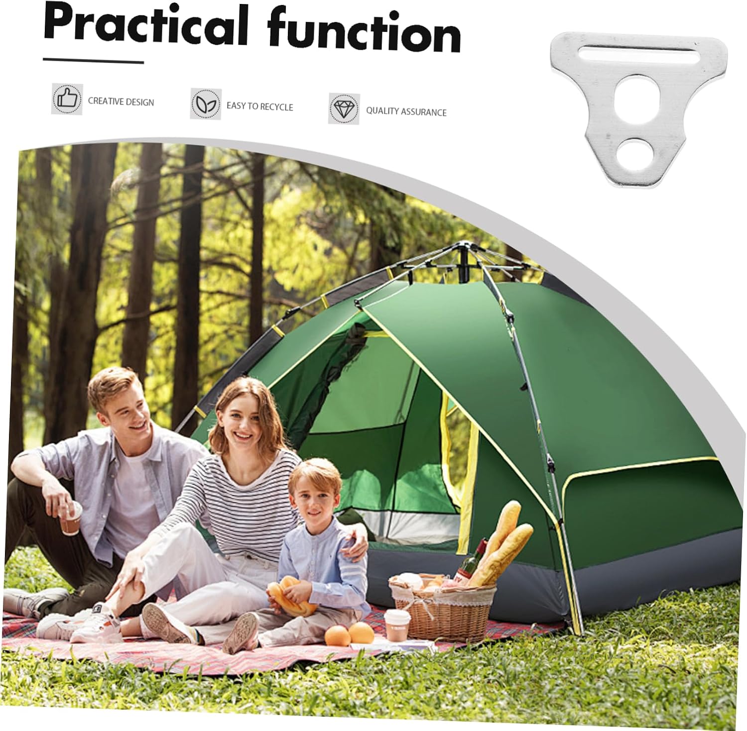 6pcs Tent String Tensioner Wind Rope Buckle Camping Fasteners for Tent Poles and Sunshade