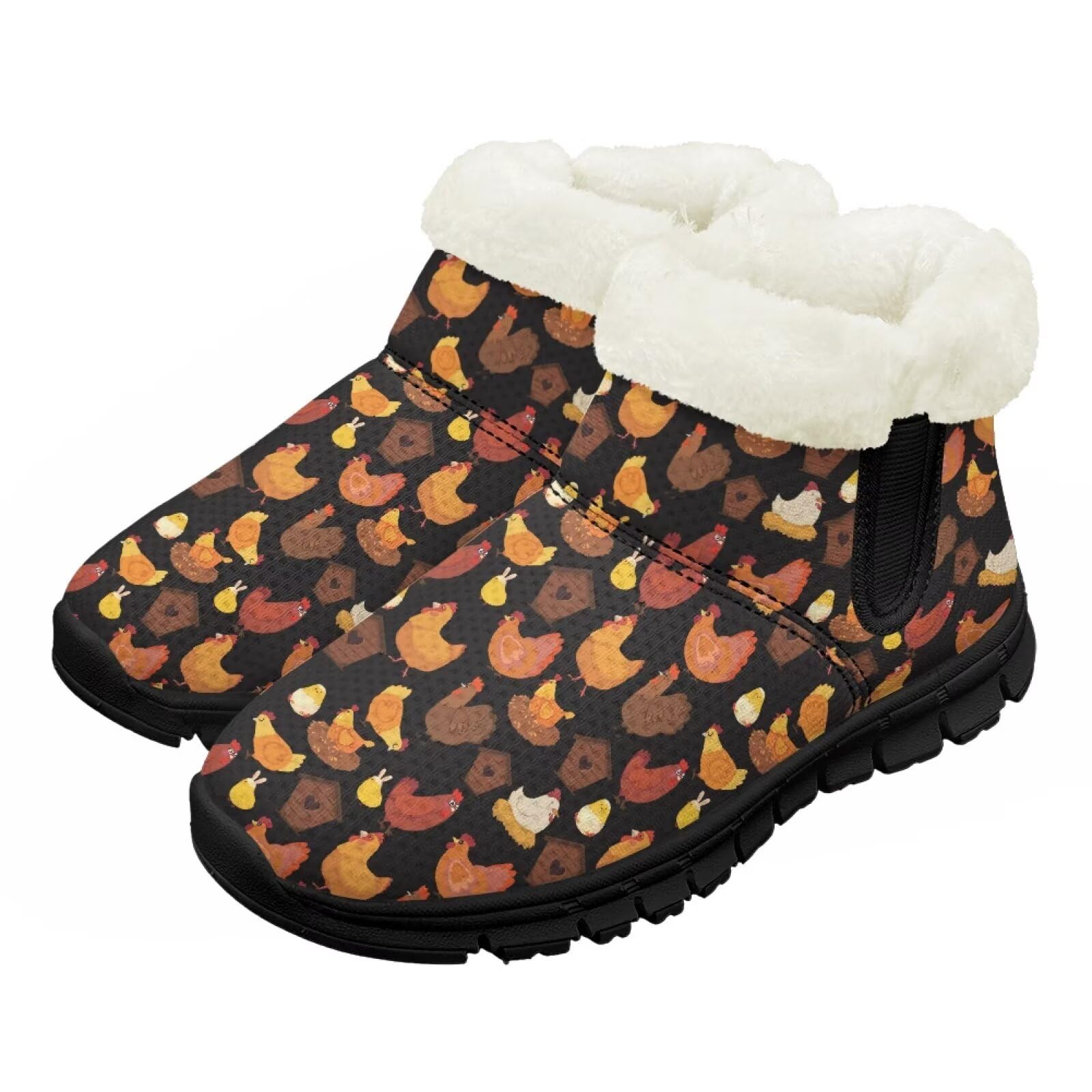 Girls Boys Boots Kids Snow Winter Boots Outdoor Ankle Warm Slip On Faux Fur Lined Lightweight Shoes