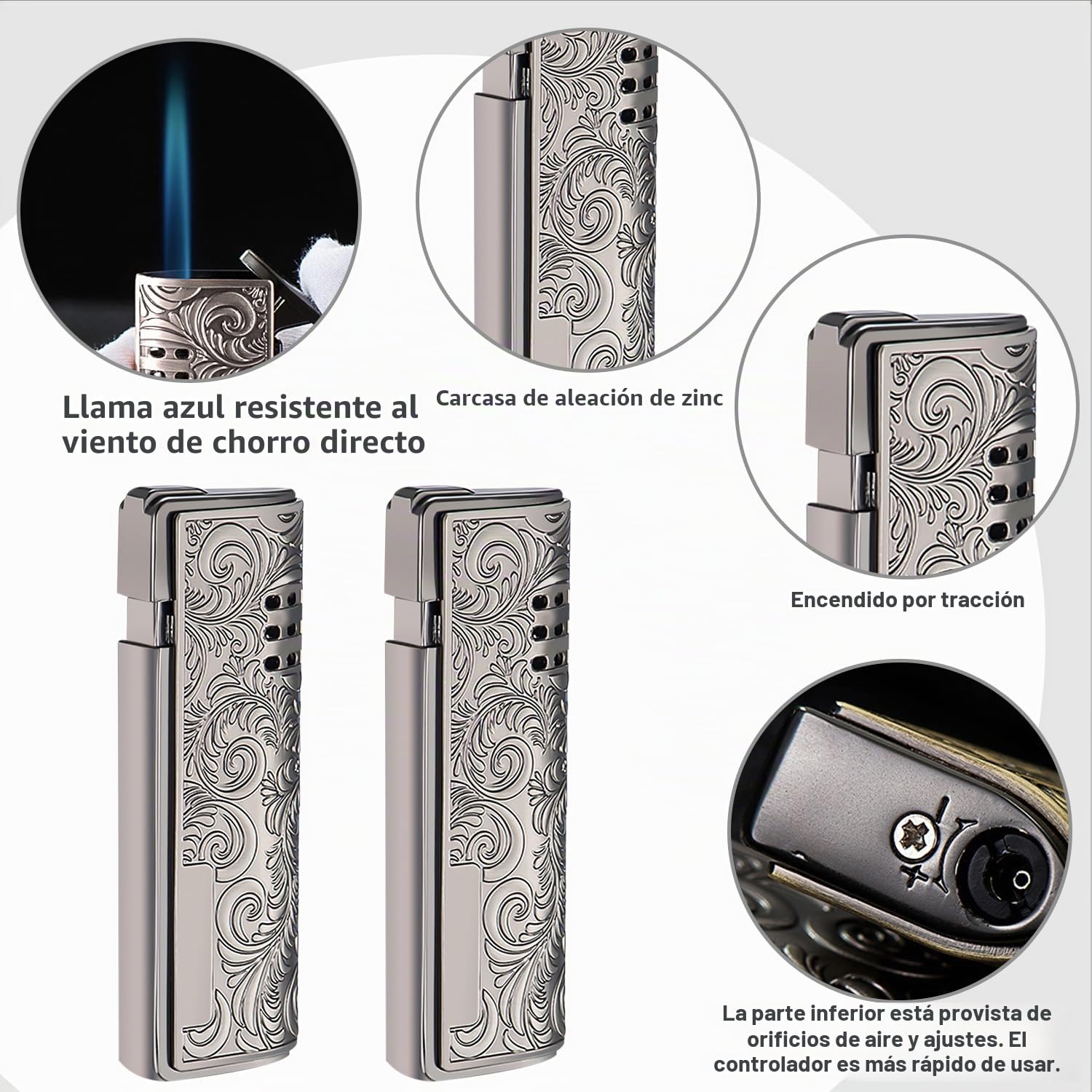 Soplete antitormenta Jet Flame recargable a prueba de viento acampar 2 piezas