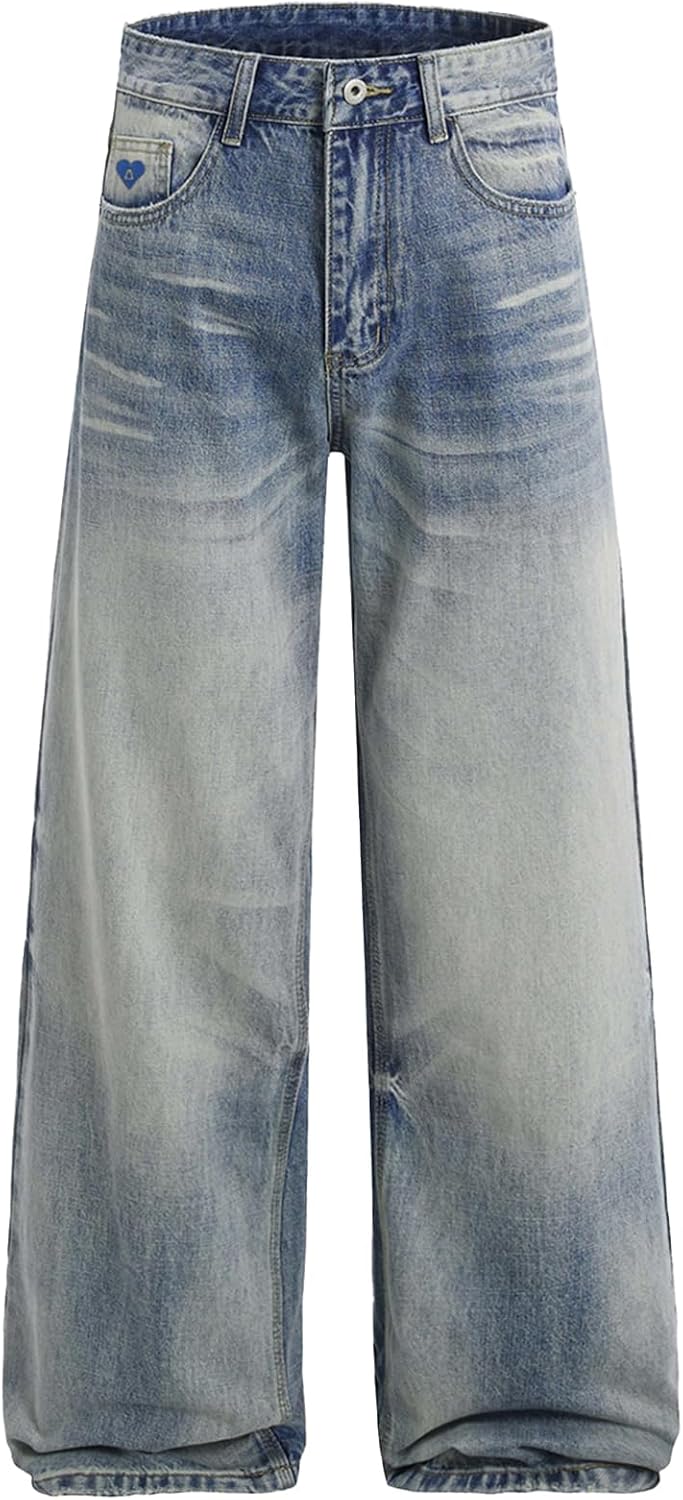 Aelfric Eden Baggy Jeans Womens Washed Wide Leg Jeans High Waist Casual Y2k Streetwear Vintage Straight Denim Pants - Image 2