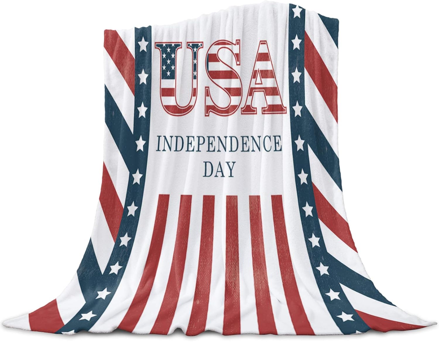 ブランケット 毛布 独立記念日 USA国旗 膝掛け ふわふわ マイクロ プラッシュフリース地 オールシーズン エアコン対策 吸湿発熱