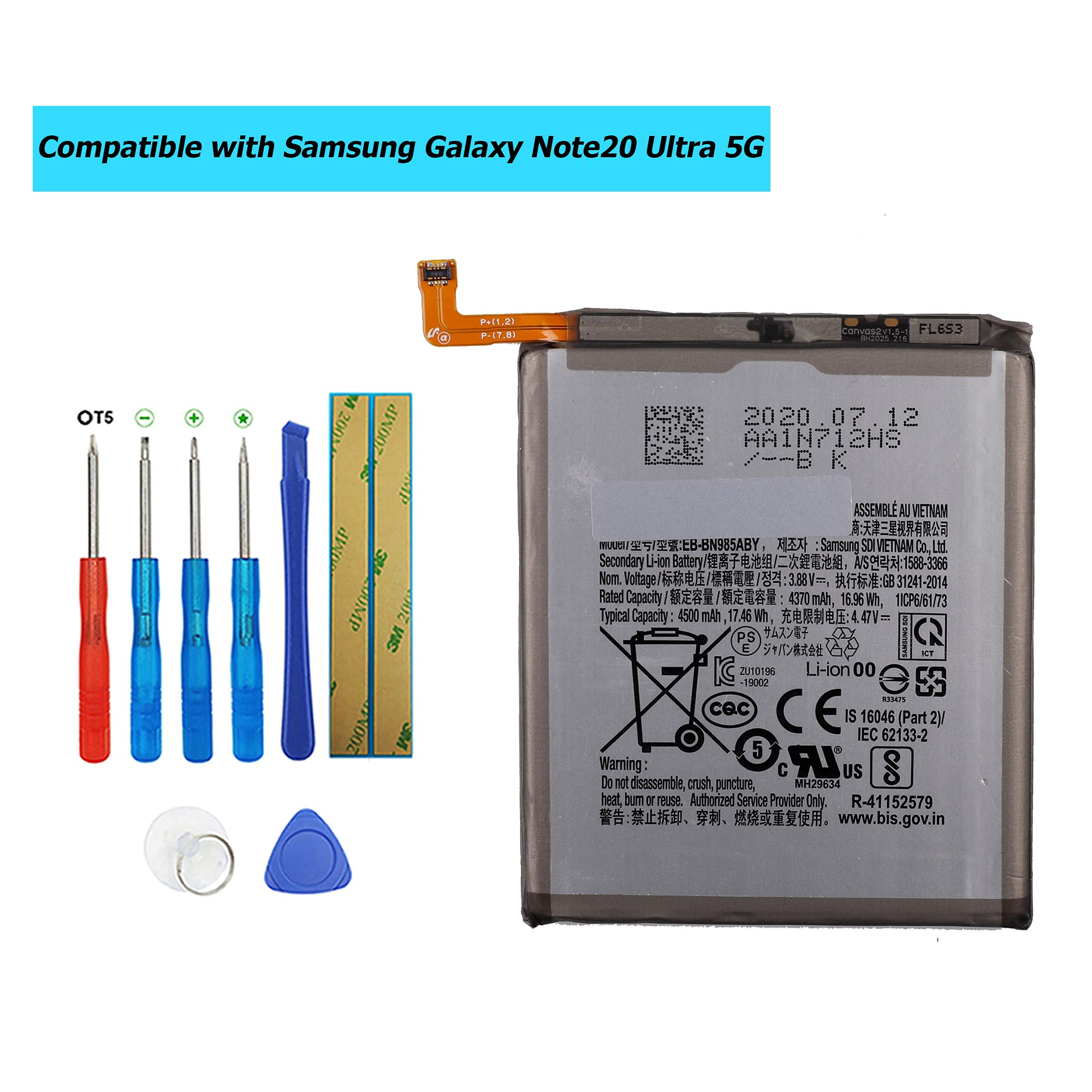 Náhradné Diely | Batéria Samsung Galaxy Note 20 Ultra  N985, N986  EB Bn985aby 4500mah Revice Pack