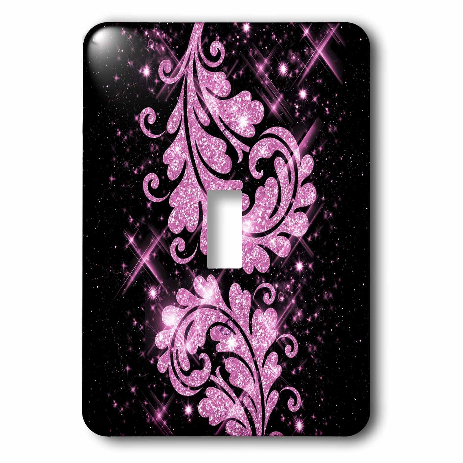 Interrupteur floral rose à paillettes pour décoration de chambre romantique