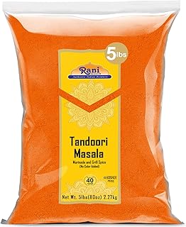 Rani Tandoori Masala (Natural, No Colors Added) Indian 11-Spice Blend 80oz (5lbs) 2.27kg Bulk ~ Salt Free | Vegan | Gluten Friendly | NON-GMO | Kosher | Indian Origin