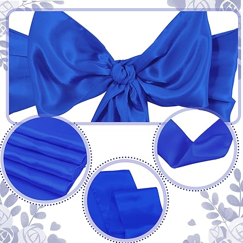 Miniatura 4 de Mepase 100 fundas blancas para sillas de boda, de elastano, elásticas, decorativas, elásticas, plegables, de seda, para bodas, banquetes, comedor,
