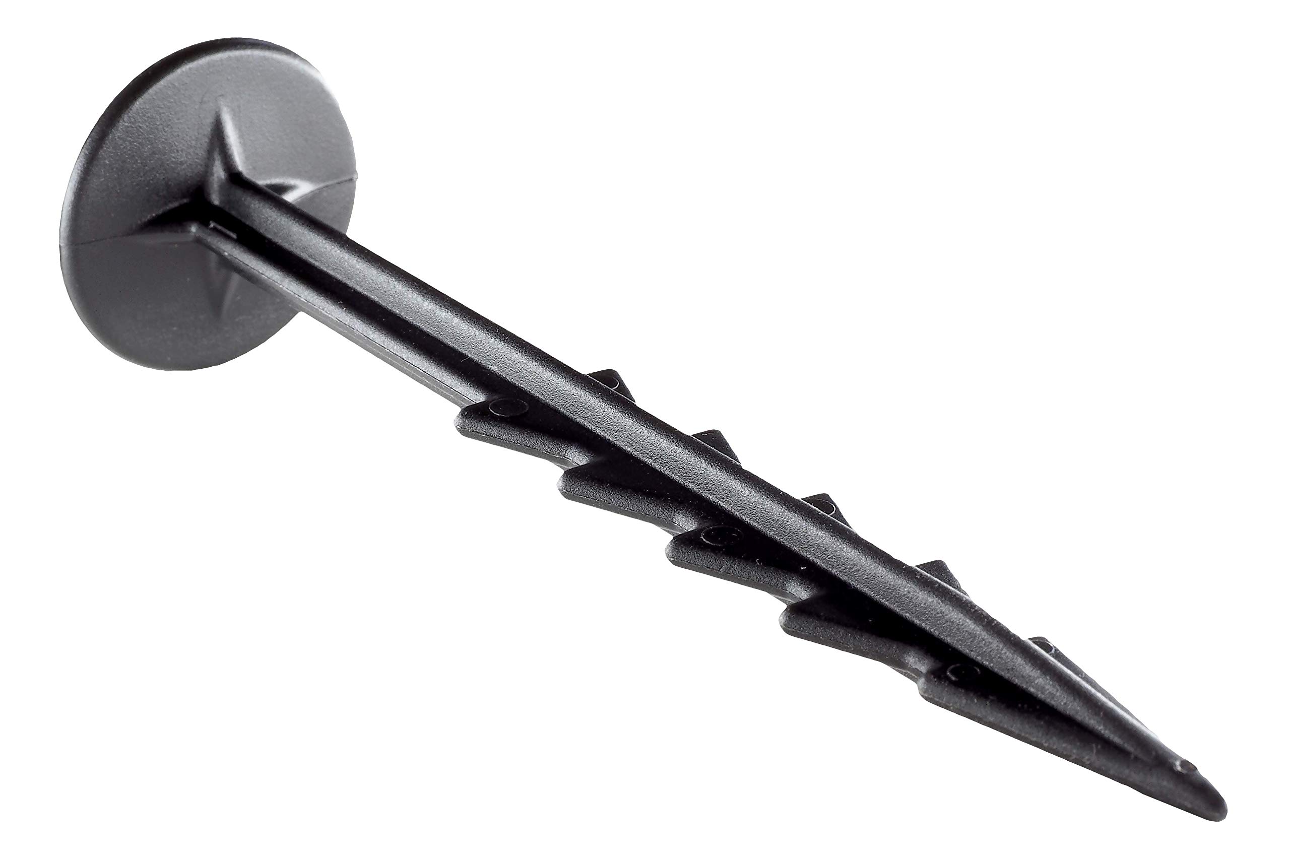 EarlyGrowMPL50114/BLA/100 Plastic Garden Ground Pegs - UV Stabilised, BPA Free, Rot Proof - To Secure and Anchor Tarpaulin and Weed Fabric Netting - 15cm - Pack of 100 - Black