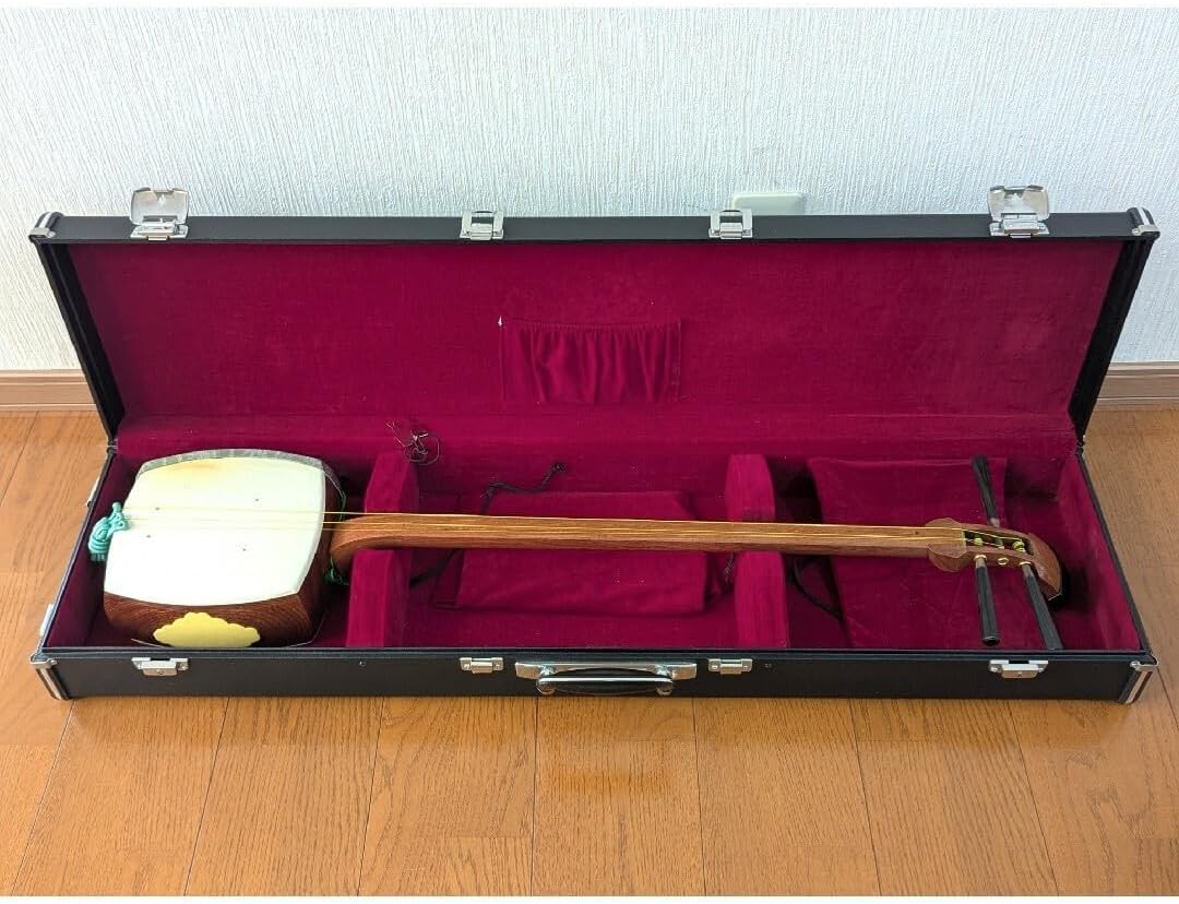 三味線 中棹 地唄 和楽器 弦楽器 ハードケース付き 三味線 弦楽器 和