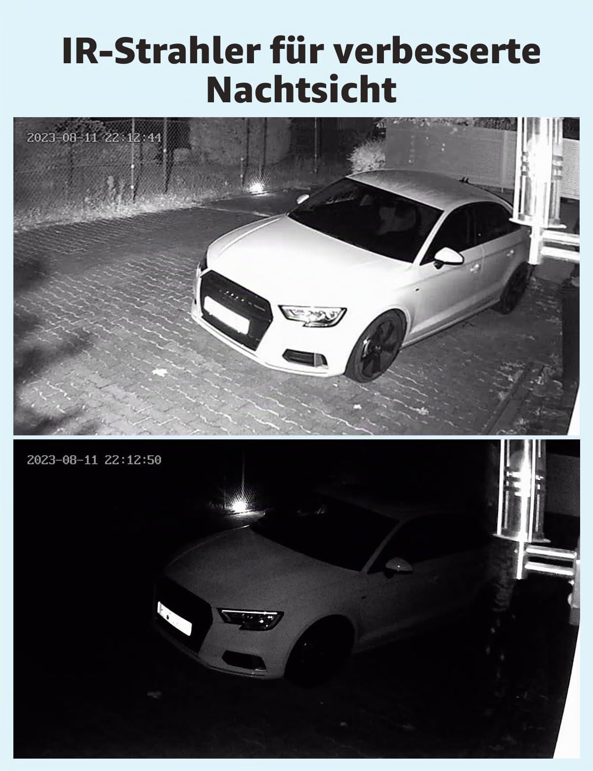 TONTON IR Infrarot-Nachtsicht Kamera 30M (100ft) für CCTV Überwachungskamera/Quest3/Quest2/Quest/VR2 Playstation(PSVR2)/ PS5 VR2. 3M DC Netzteil für Innen-und Außenbereich, Auto Ein/Aus, 2Pack, Weiß