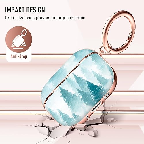 Vista 220 de Maxjoy for AirPods 2nd Generation Case, Unique Design Hard Protective Shockproof Airpods Case Cover with Keychain Compatible with Apple AirPods Sea