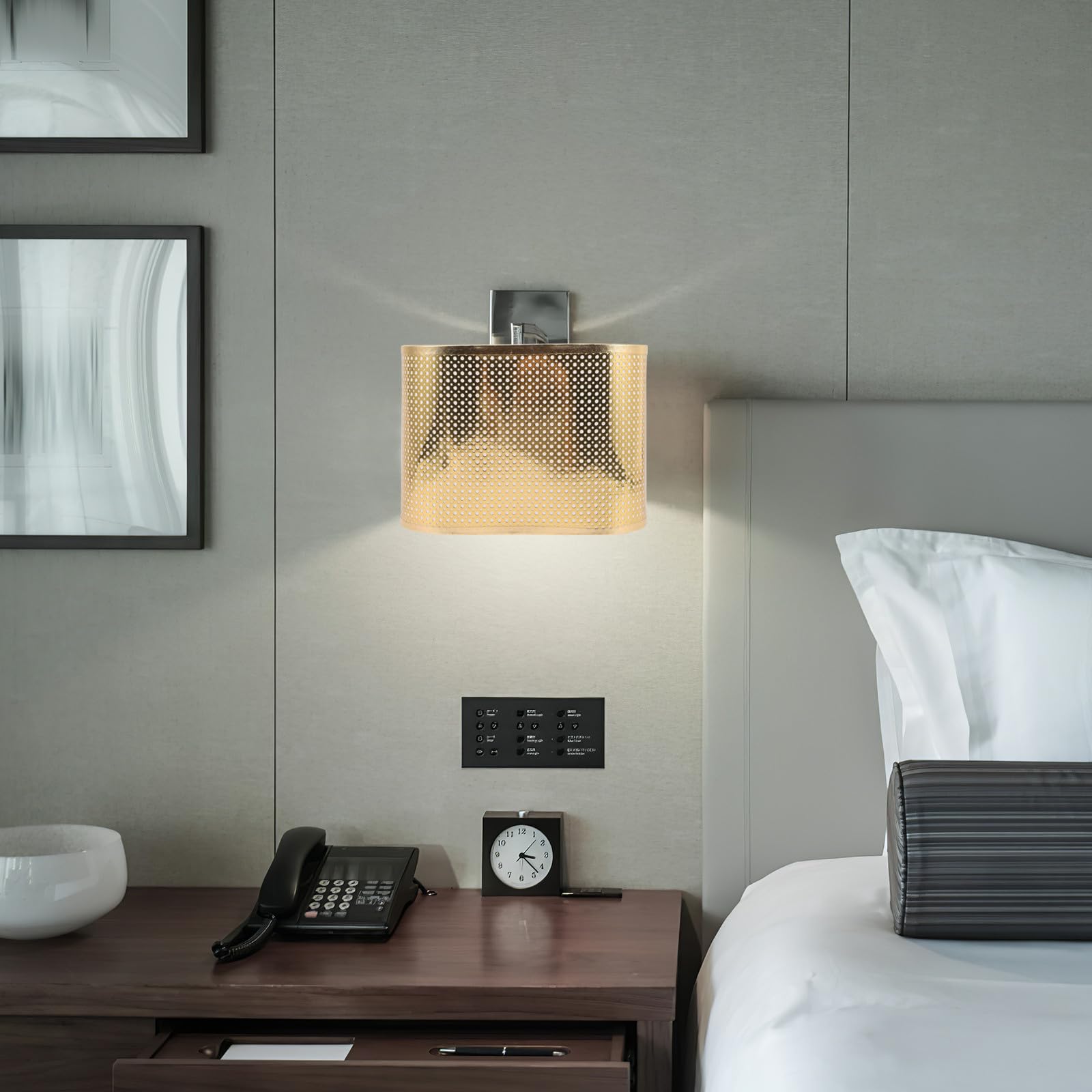 Paralume Oro per Lampada da Terra Leggero Semplice Struttura per Soggiorno Crea Atmosfera Naturale Elegante e Delicato Stili multipli