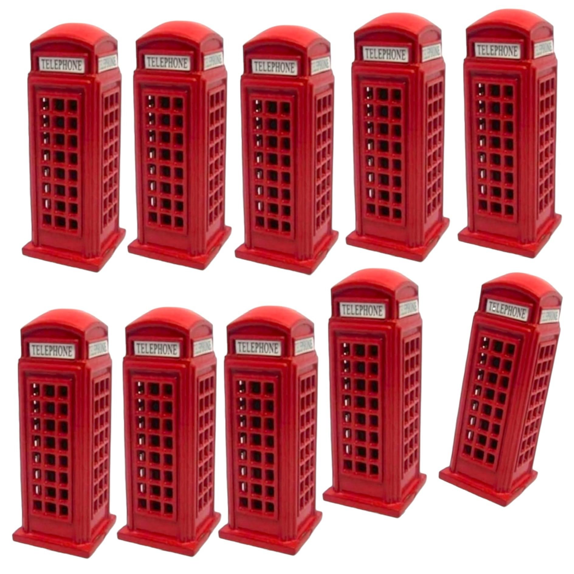 Bells Box Red 10 X London Telephone Box Magnet, British Souvenir Magnets, Phone Booth 3D Die Cast Metal Magnet, London Souvenirs Gift