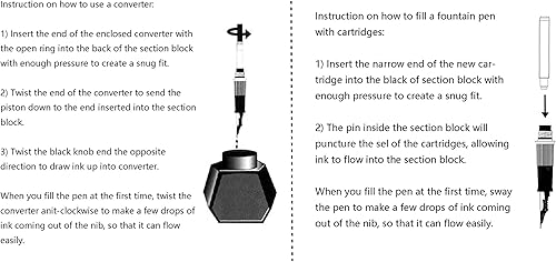 Miniatura 129 de Hongdian Black Forest - Pluma estilográfica de punta media, diseño clásico con convertidor y estuche de metal Negro -,Azul,Latón,Fibra de