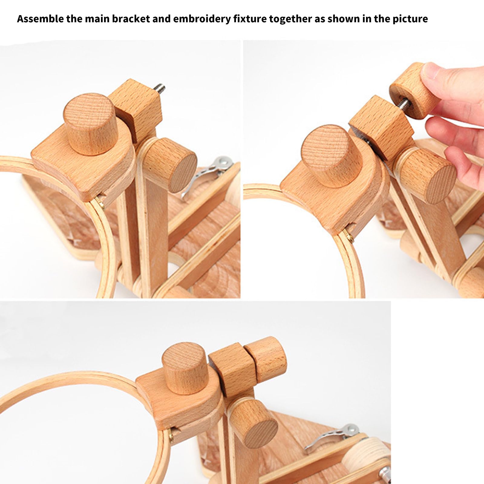Supporto da tavolo regolabile in legno multifunzionale per ricamo per principianti telaio pieghevole per cucito artigianale
