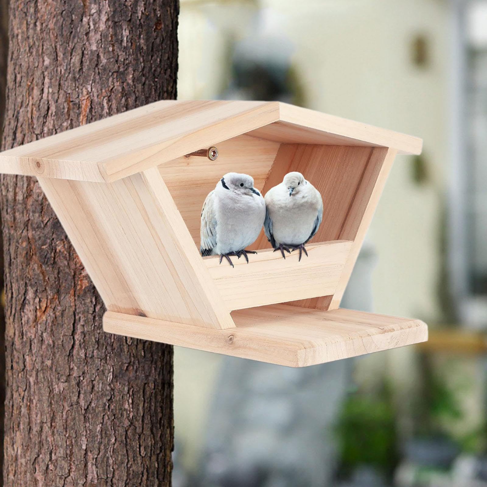 LOVIVER Casetta per Uccelli sospesa, casetta per Uccelli Decorativa in Legno, Nido per, per da Esterno, per Colibrì, Cortile, Patio, Cortile, Style a