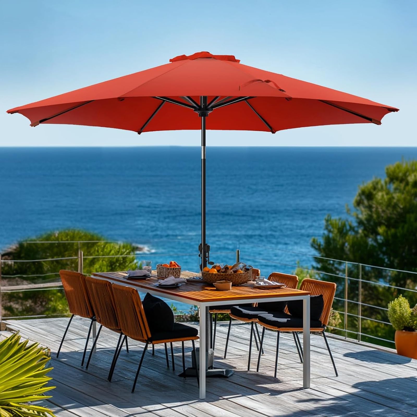 Épaissir Auvent De Remplacement Pour Parasol, 200-400cm Déporté Dessus De Parapluie En Polyester, 6/8 Baleines ProtectionUV Housse De Rechange, Lavable, Pas Facile Décolorer(Off-white,3m-6Ribs)